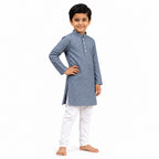 Kids Blue Cotton Kurta Set