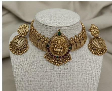 Lakshmi Choker & Jhumka Earring Set