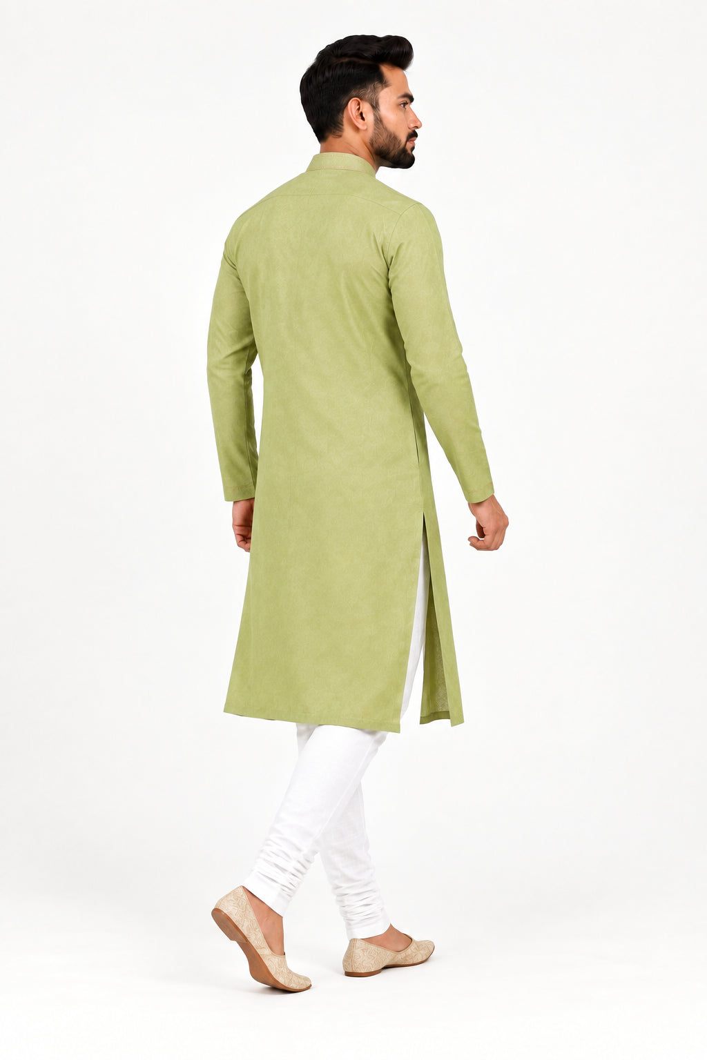 Moss Green Silk Kurta Set