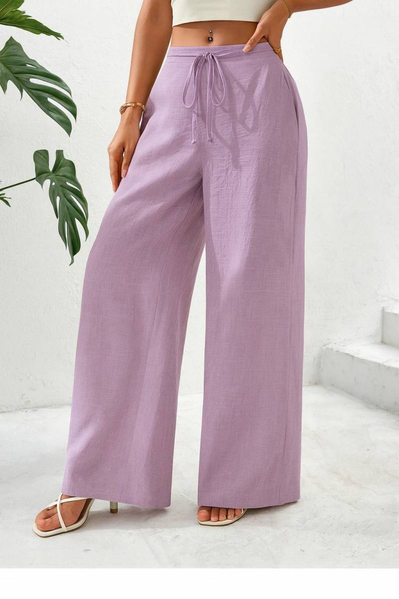 Breezy lavender wide-leg pants