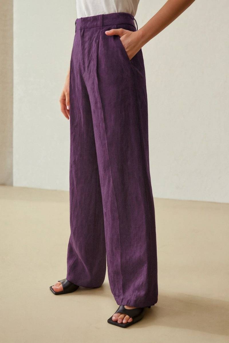 Deep Plum Wide-leg Trousers