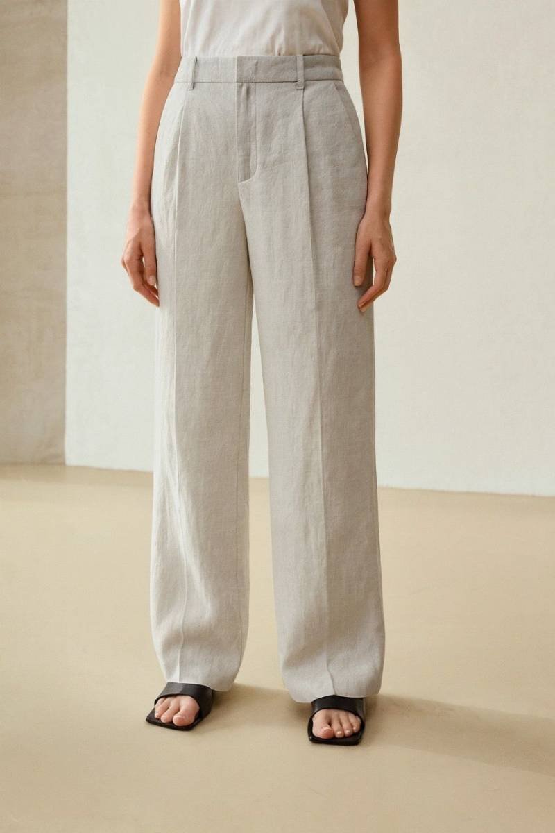 Wide-Leg Linen Trousers