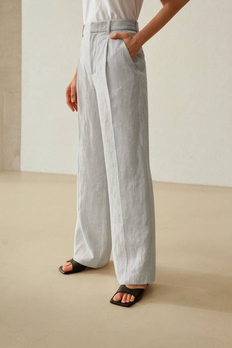 Wide-Leg Linen Trousers