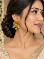 Lakshmi Gold Pearl Earrings