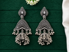 Oxidized Silver Jhumka Earrings