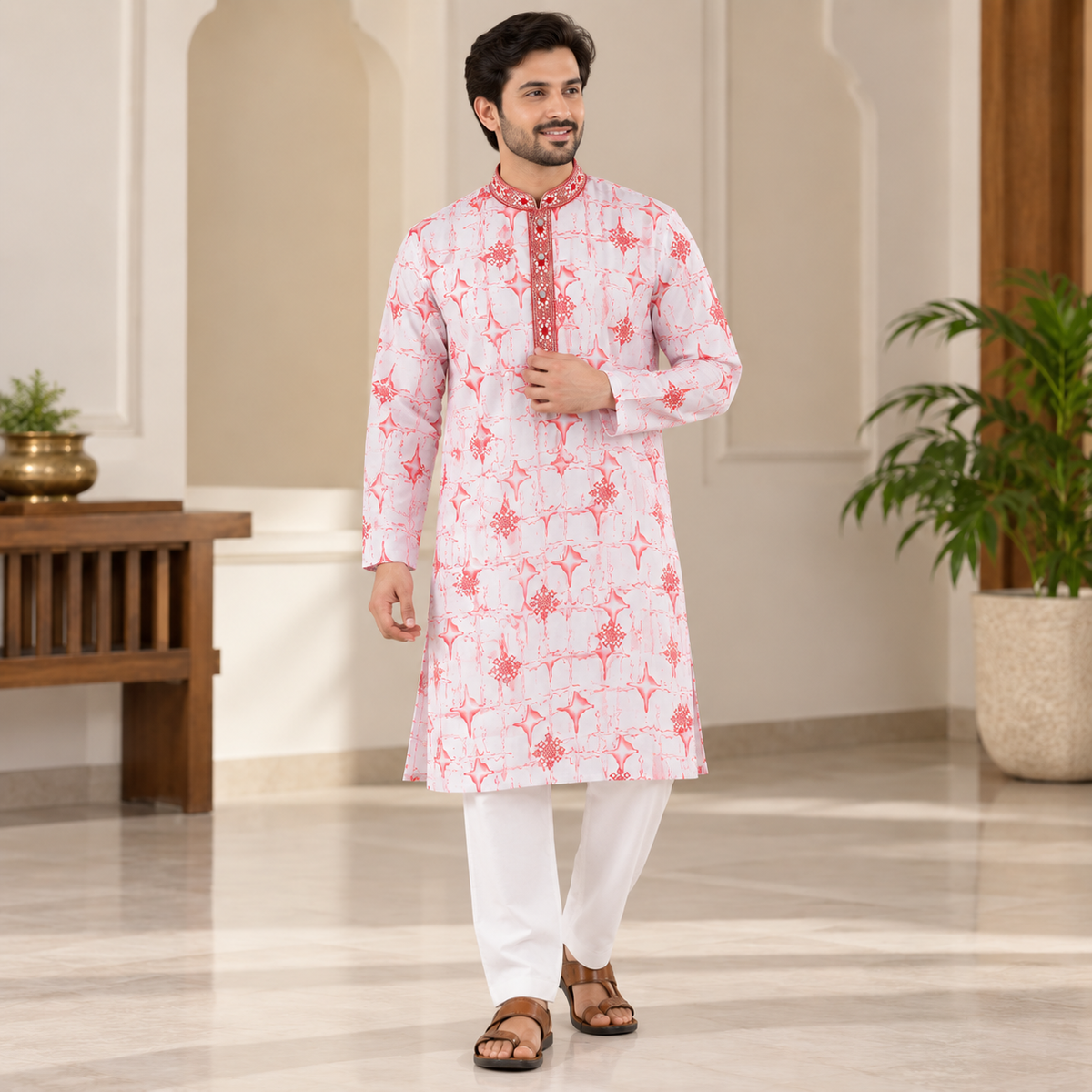Coral Bloom Printed Kurta Set