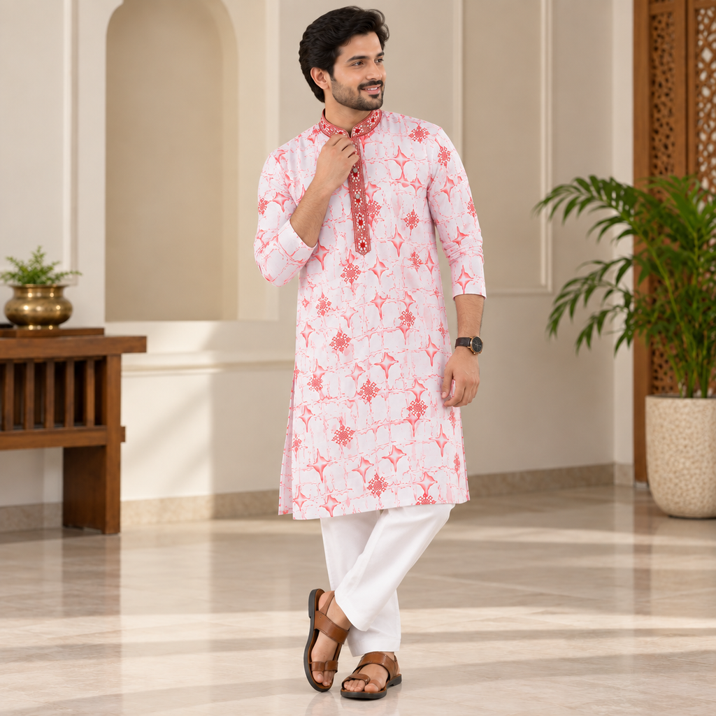 Coral Bloom Printed Kurta Set