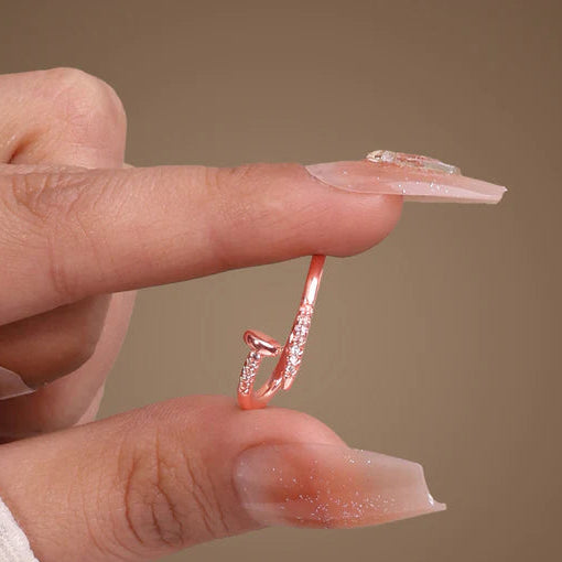 Rose Gold Nail Sparkle Ring