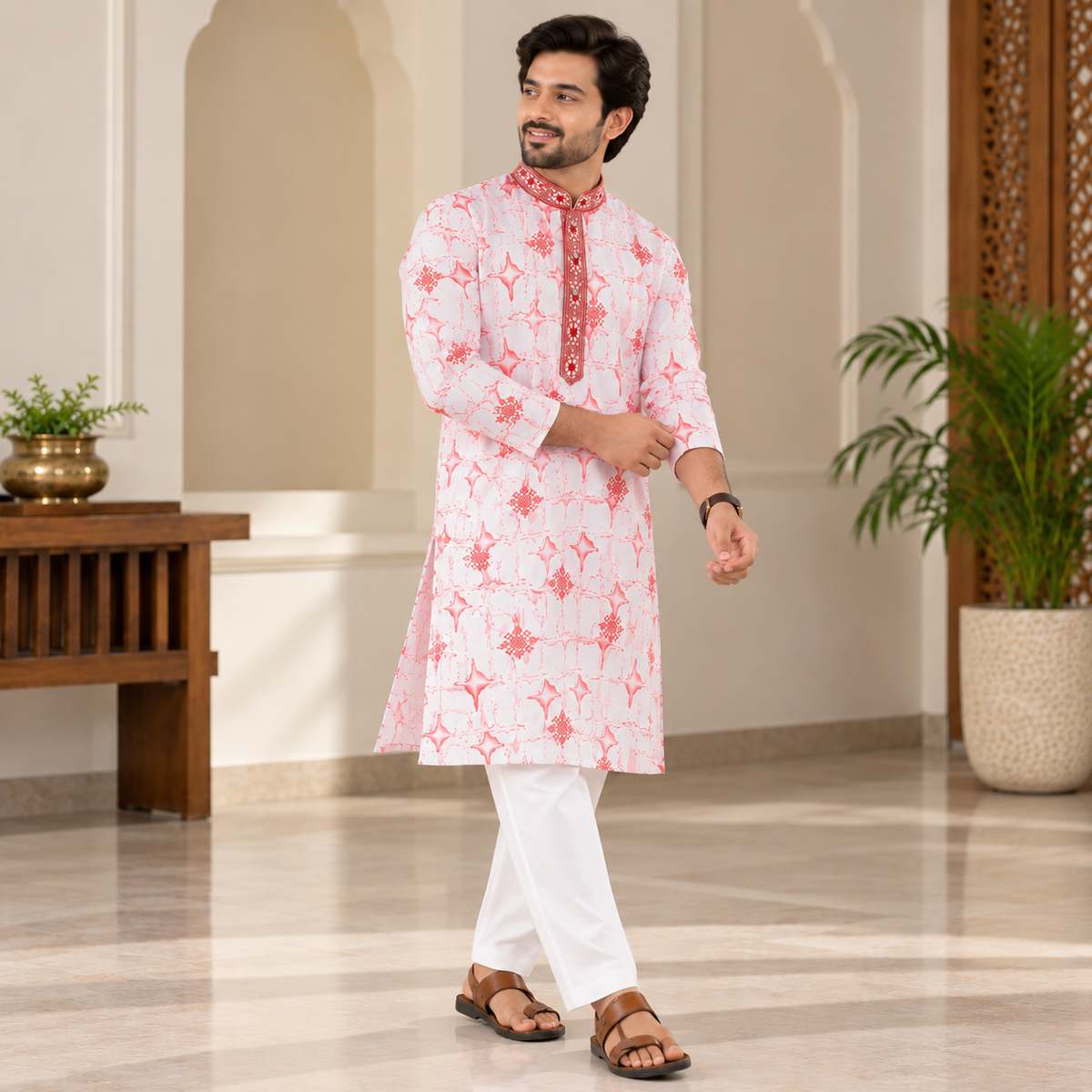 Coral Bloom Printed Kurta Set