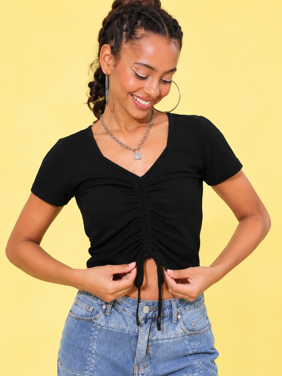 Solid Black Crop Top