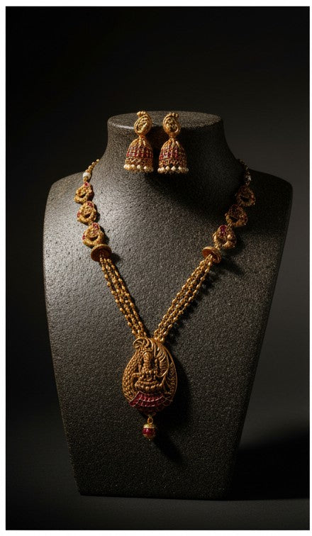 Heirloom Lakshmi Long Haar Necklace Set