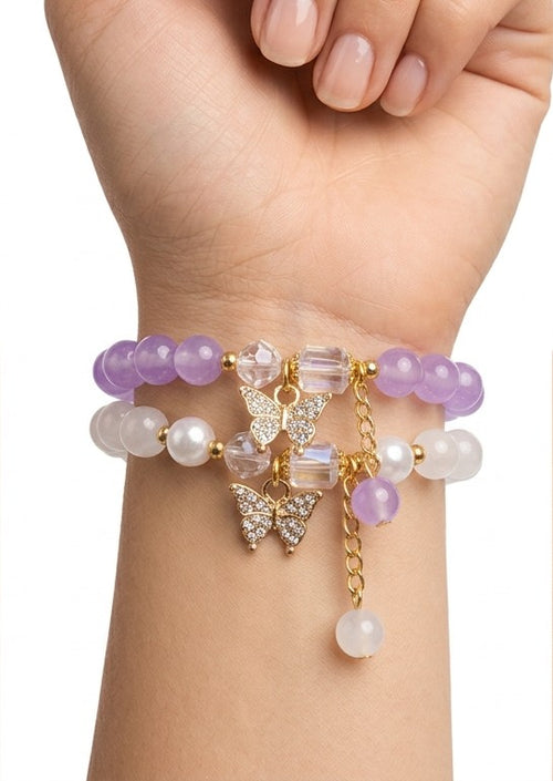 Butterfly Beaded Bracelet (Pack of 2)