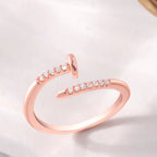 Rose Gold Nail Sparkle Ring