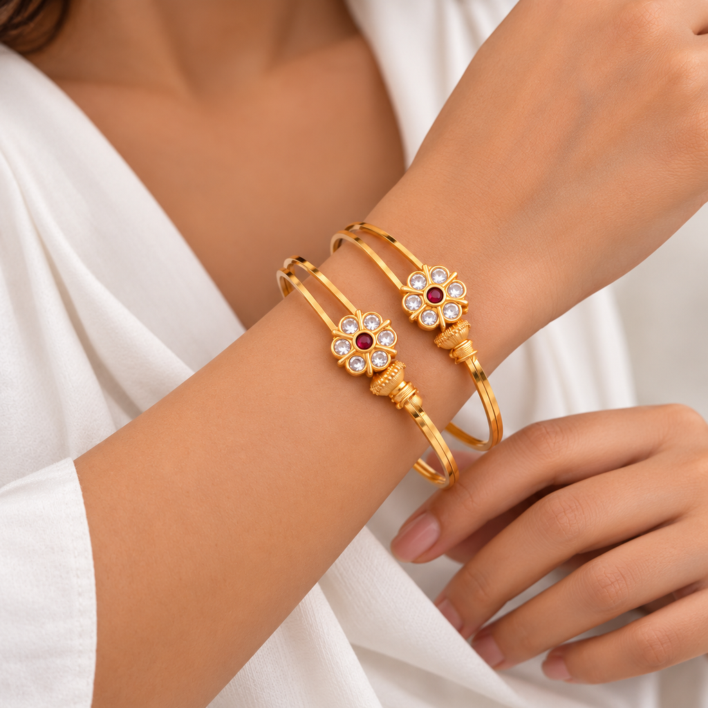 Traditional Golden Bloom Bracelet