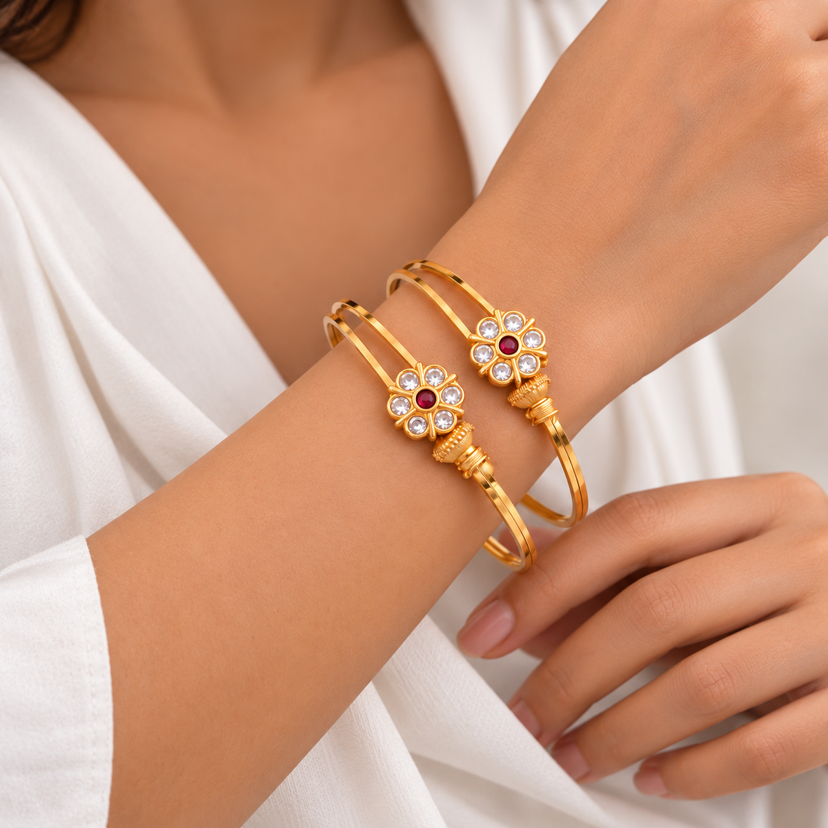 Traditional Golden Bloom Bracelet