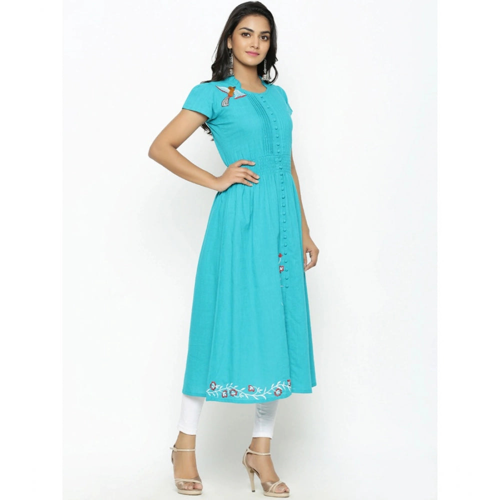 Blue Cotton Slub Kurti