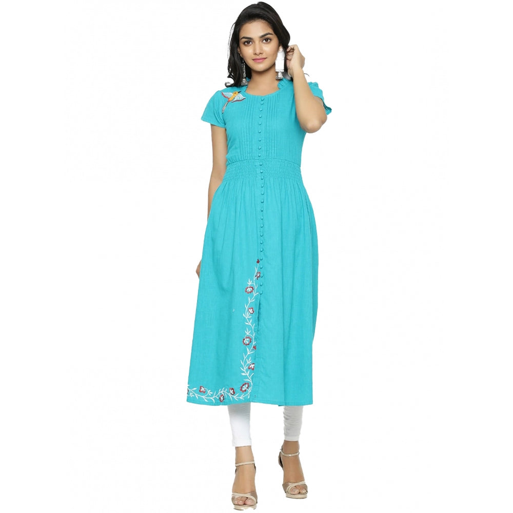 Blue Cotton Slub Kurti