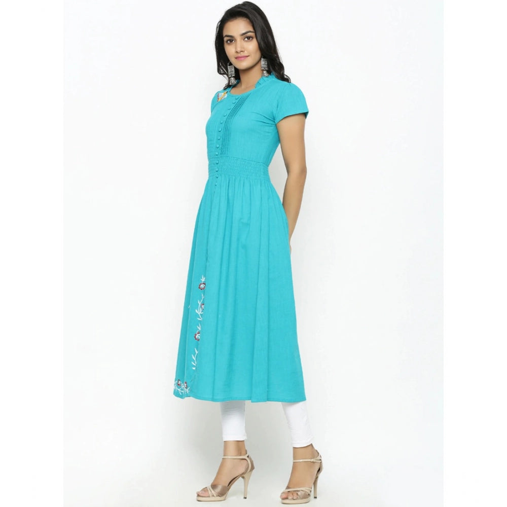 Blue Cotton Slub Kurti