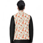 Orange-Beige Jacquard Waistcoat