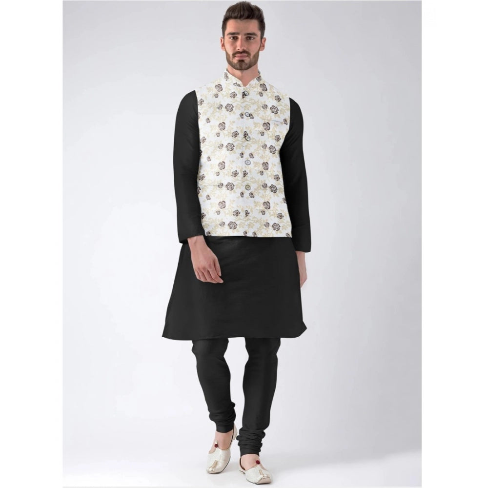 Beige  Jacquard Printed Waistcoat