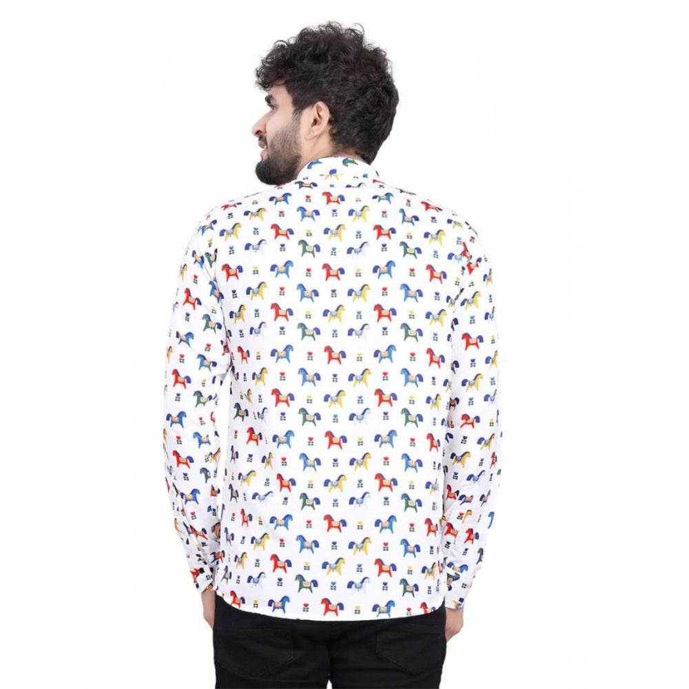 Cotton Blend Horse Print Short Kurta