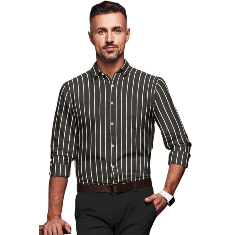 Cotton Blended Striped Full Sleeve Shirt