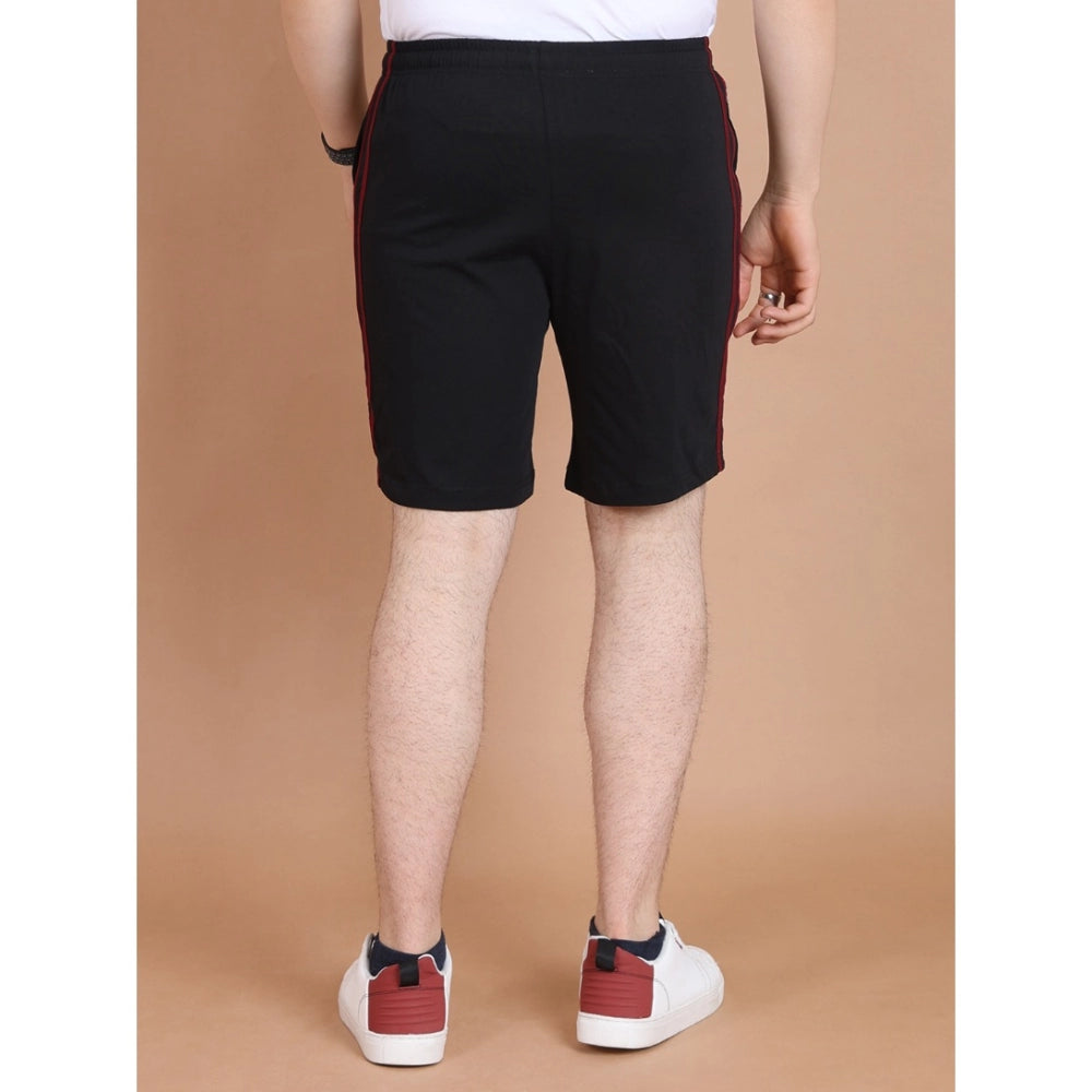 Men's Black Striped Casual Shorts