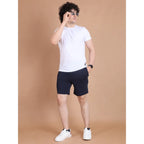 Men's Navy Striped Casual Shorts