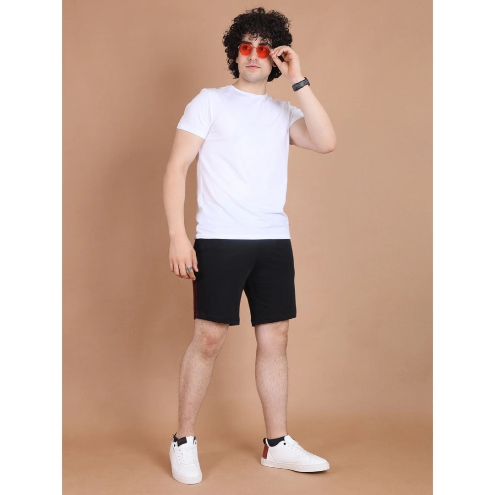 Men's Black Striped Casual Shorts