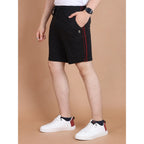 Men's Black Striped Casual Shorts