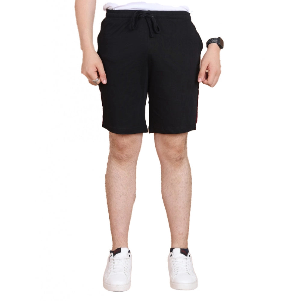 Men's Black Striped Casual Shorts