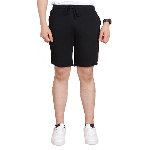 Men's Black Striped Casual Shorts