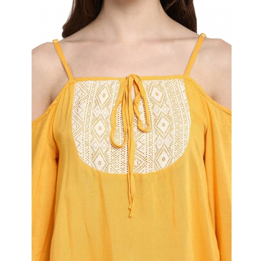 Mustard Yellow Cold Shoulder Top