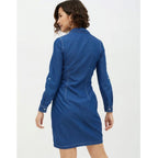 Indigo Denim Shirt Dress