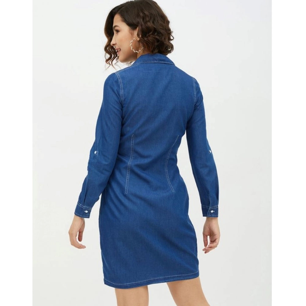 Indigo Denim Shirt Dress