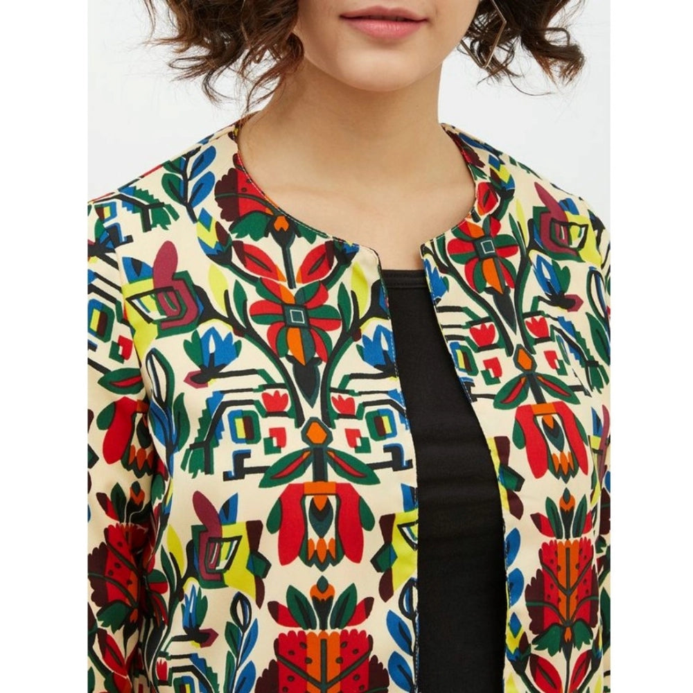 Folk Fusion Printed Crop Jacket