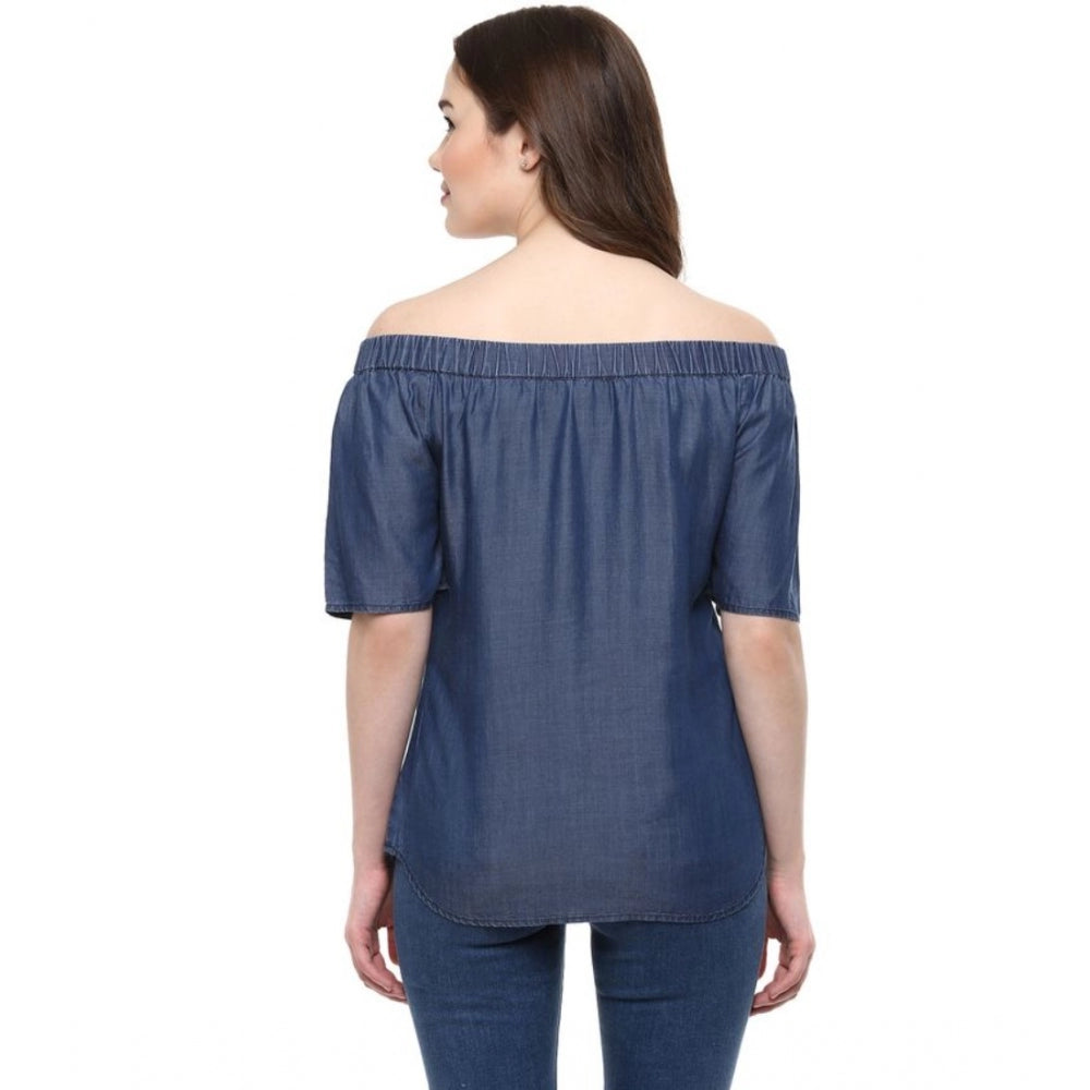 Blue Denim Short Sleeve Top