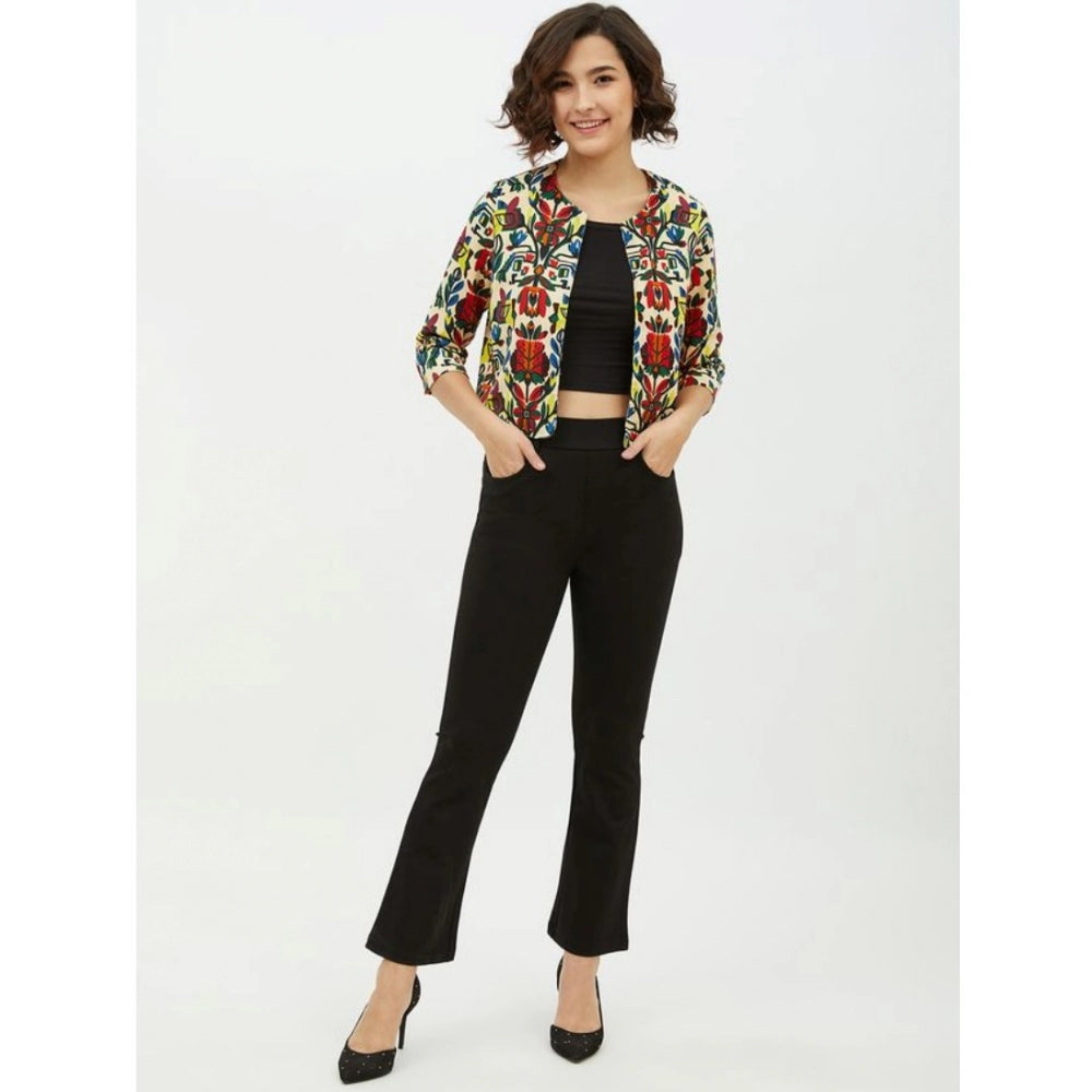 Folk Fusion Printed Crop Jacket
