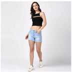 Frayed Hem Jean Shorts