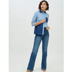 Women's Blue Patchwork Denim Shirt