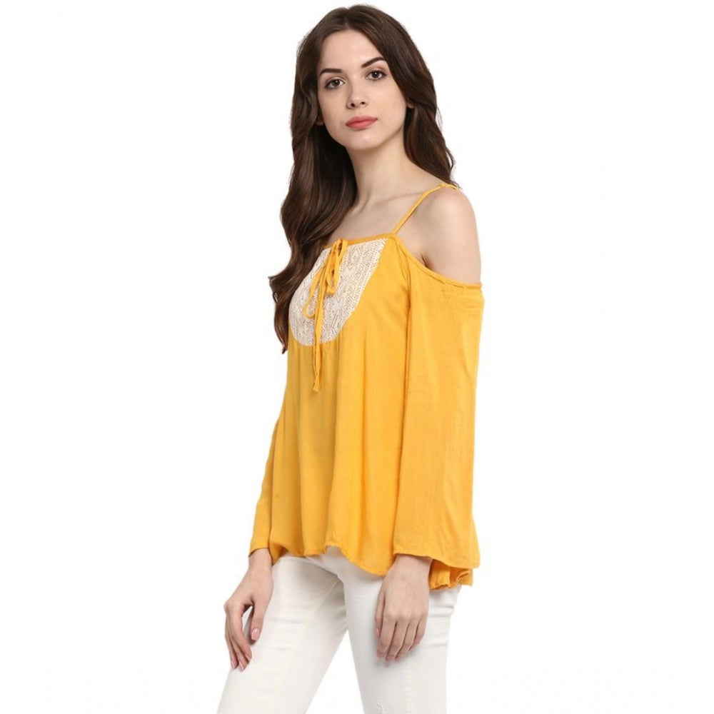 Mustard Yellow Cold Shoulder Top
