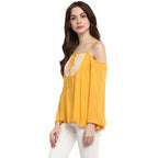 Mustard Yellow Cold Shoulder Top