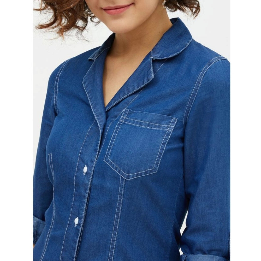 Indigo Denim Shirt Dress
