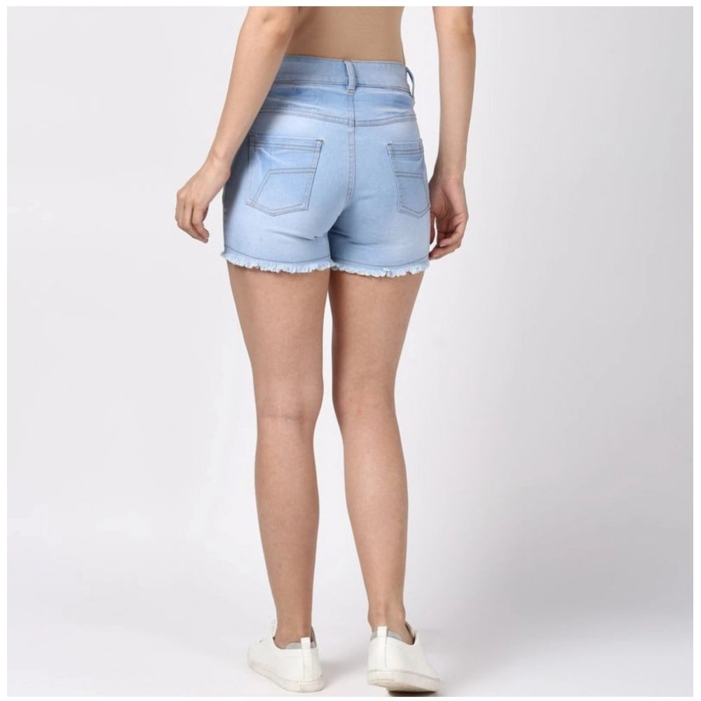 Frayed Hem Jean Shorts