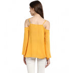 Mustard Yellow Cold Shoulder Top