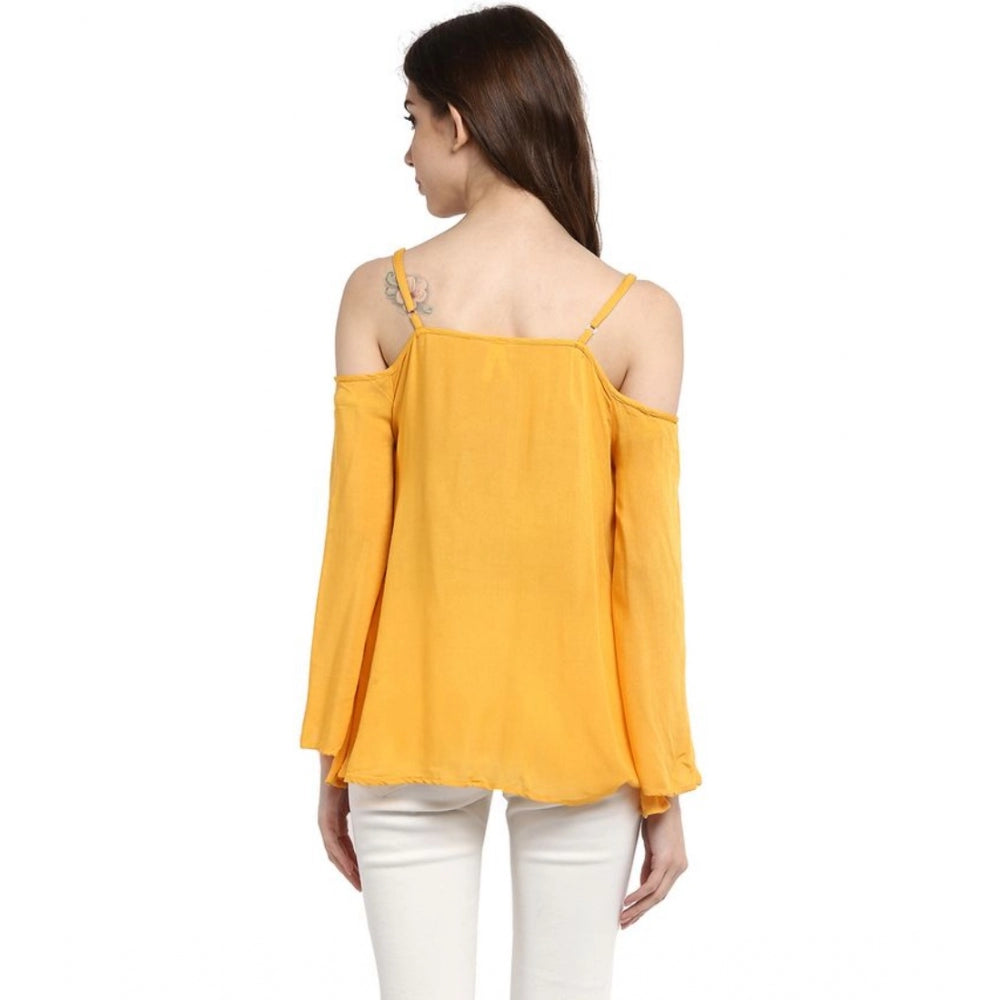 Mustard Yellow Cold Shoulder Top