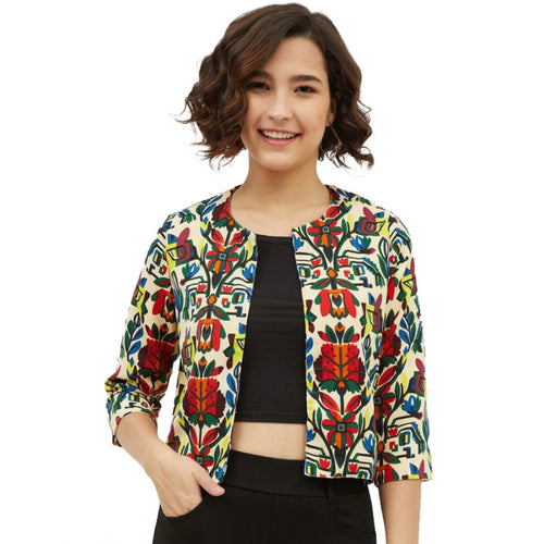 Folk Fusion Printed Crop Jacket