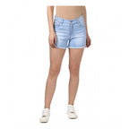 Frayed Hem Jean Shorts