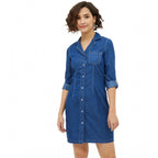 Indigo Denim Shirt Dress