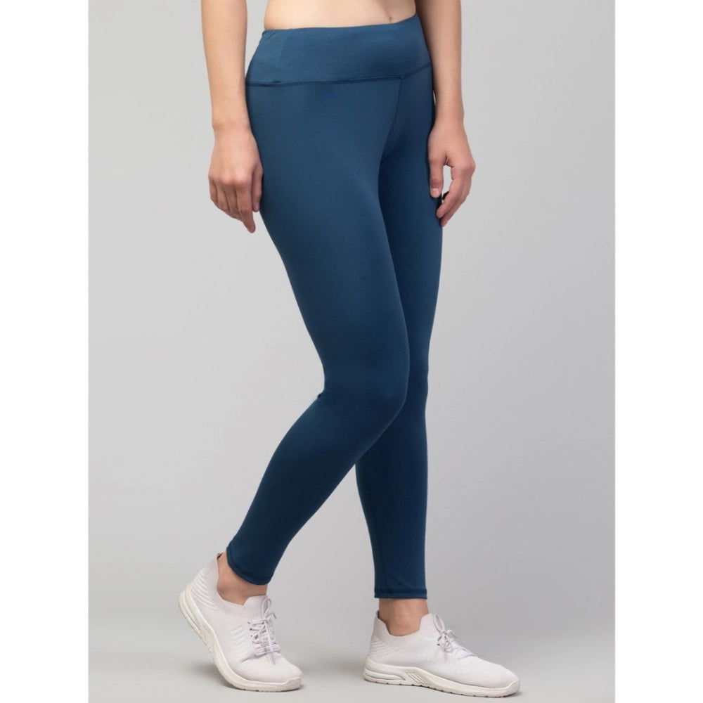 Teal Ankle Length High-Rise Tights